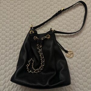 NWT Michael Kors Black Leather Frankie Shoulder Bag